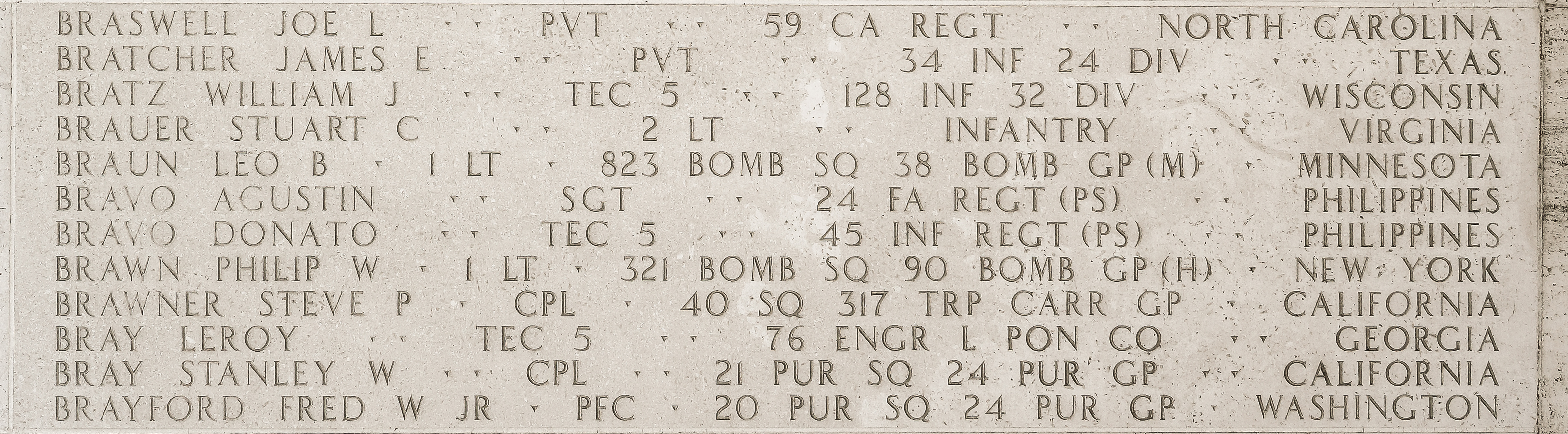 Fred W. Brayford, Private First Class